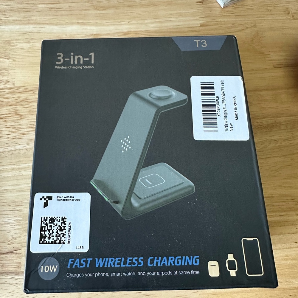 3-in-1 Wireless Charging Station - Black